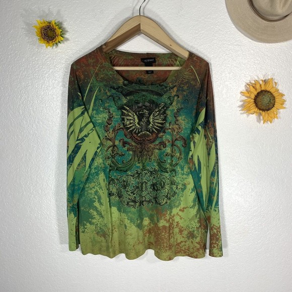 Lane Bryant Sublimation Graphic Gemmed Top Plus Size 18-20 Women’s - Picture 9 of 11